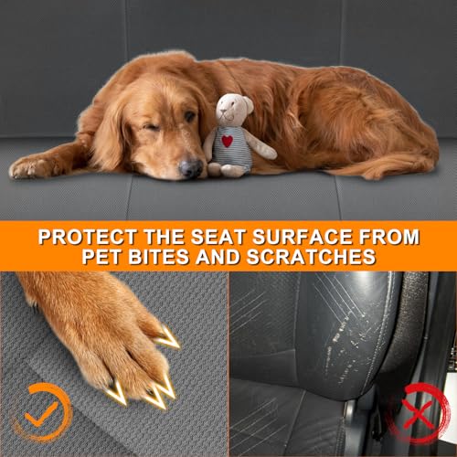 Truck Bench Seat Cover Compatible with 2005-2014 Toyota Tacoma with Large Notched, Charcoal
