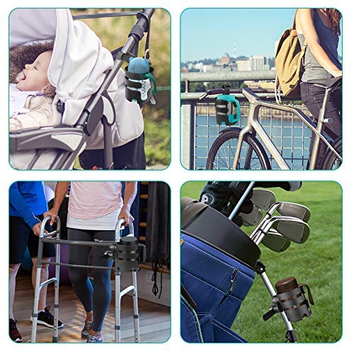 Accmor Stroller Cup Holder with Adjustable Strap, 360 Degree Rotatable Universal Cup Holder for Uppababy, Nuna, Doona Stroller, Drinks Holder for Wheelchair, Walker, Rollator