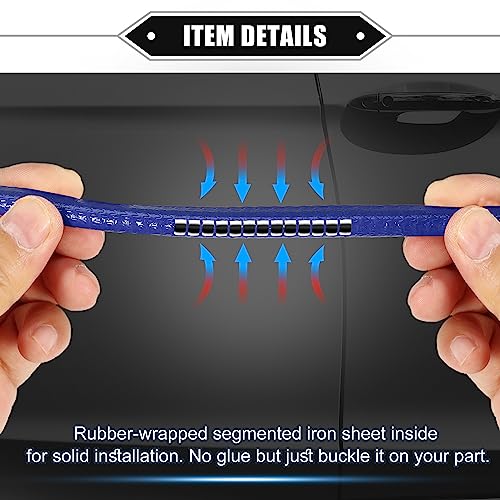 Vehicle Door Edge Guard, 16.4ft U Shape Rubber Edge Trim Seal Strip Protector Universal for Car Truck ATV Boat Multifunctional No Glue PVC Iron Blue - color: Blue