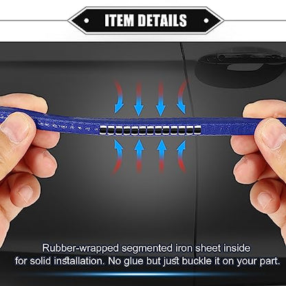 Vehicle Door Edge Guard, 16.4ft U Shape Rubber Edge Trim Seal Strip Protector Universal for Car Truck ATV Boat Multifunctional No Glue PVC Iron Blue - color: Blue