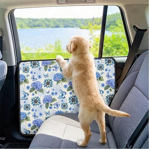 Elegant Floral Car Door Protector for Dogs Pet Door Protector from Dog Scratching Waterproof Doors Panel Cover Vehicle Interior Panel Easy to Clean - color: Elegant Floral
