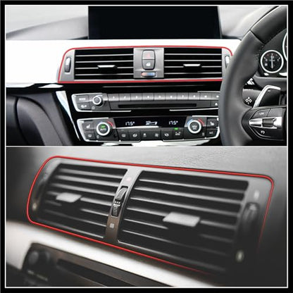 Car Red Interior Trim Strip Line Gap Door Edge Seal Protector 5m 16.4ft Durable Material
