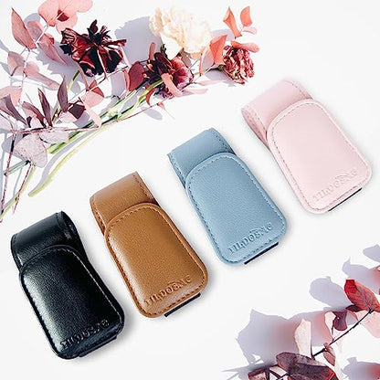 Sunglasses Holder for Car Visor, Leather Magnetic Glass Holder for Car, Sunglass Clip for Car Visor,Pink