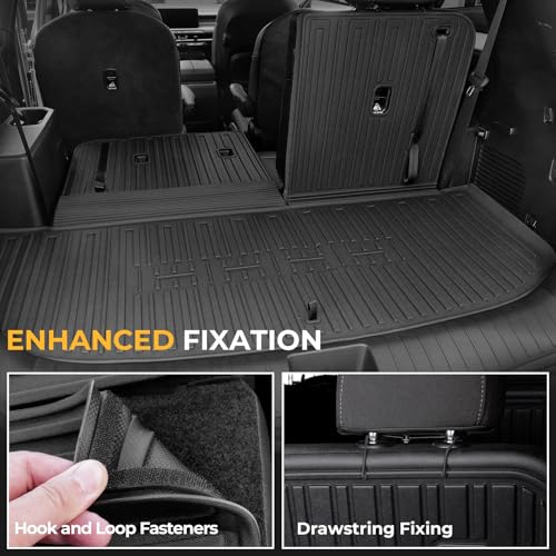 Floor Mats for Kia Telluride 2027, All Weather Floor Mats Trunk Cargo Liner with Backrest Protectors Accessories, Full Coverage Set (Fit 7 Sests) - size: For Kia Telluride | 2027