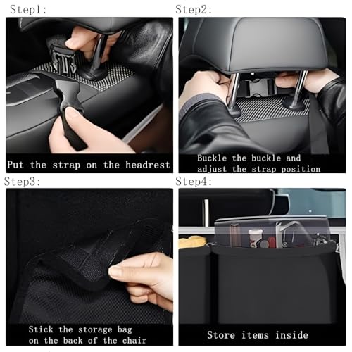 Car Trunk Organizer, Detachable Car Backseat Hanging Organizer with 7 Large Storage Pockets, Collapsible Back Seat Organizer Car Interior Accessories for SUV, Van, Jeep