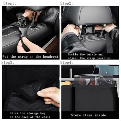 Car Trunk Organizer, Detachable Car Backseat Hanging Organizer with 7 Large Storage Pockets, Collapsible Back Seat Organizer Car Interior Accessories for SUV, Van, Jeep