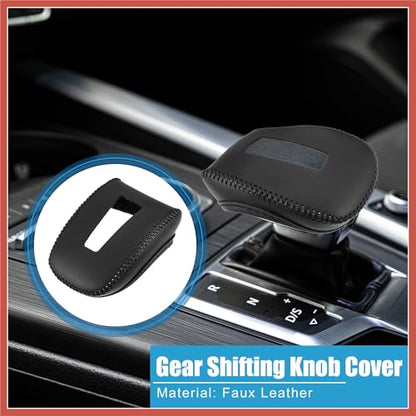 ACROPIX Gear Shifting Knob Cover Automatic Transmission Lever Trim for Mitsubishi Outlander PHEV GN0W GN Series 2022-2023 Faux Leather Black Car Parts