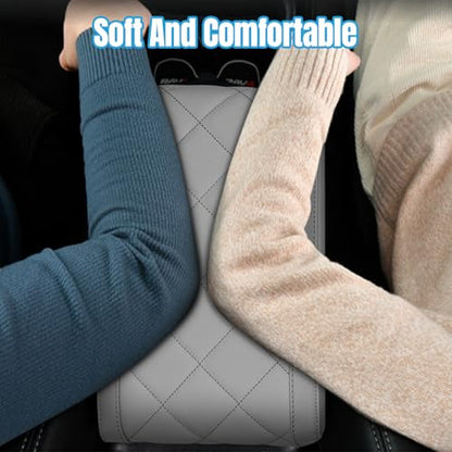 Hovom Car Center Console Armrest Pillow, 12.6"×7.87"×1.97" Leather Arm Rest Cover for Cars, Soft Comfortable Auto Armrest Cushion Pad, Vehicle Middle Console Cover, Car Accessories (Gray) - color: Gray