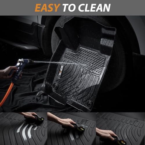 AIPOIL® Floor Mats & Cargo Liner Set for 2020-2024 2025 2026 Nissan Versa All Weather Protection TPE Anti-Slip Automotive Full Set Custom Car Mats Accessories - Black - style: 21) For Versa 2020-2026 Full Set