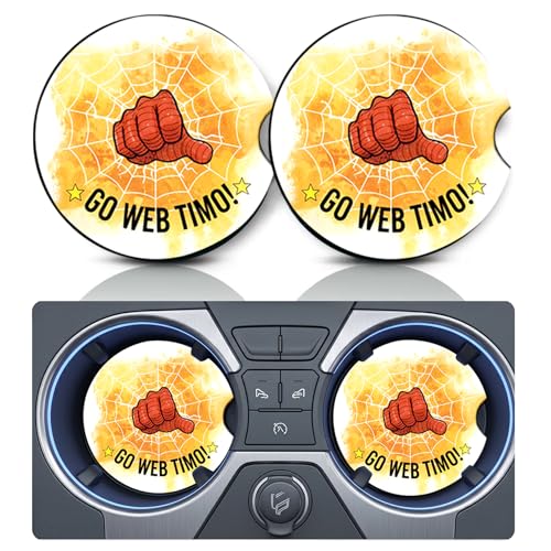 2PCS Spider-Man Car Cup Holder Coasters,Cars Coasters for Cup Holders,Anti Slip Rubber Mat with Finger Slot,Spider-Man Car Accessories Interior Decor,Superhero Themed Gifts for Women,Men,Animal Lovers - color: Spider Man