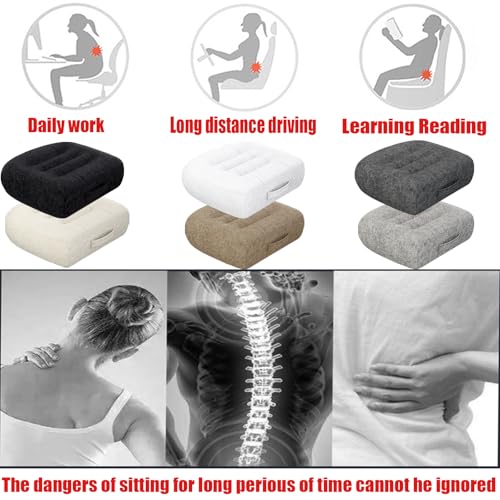 adult car seat booster for height/drivers seat booster cushion for adults-Increase The Field of View by 12cm/4.7in,Plush shell, breathable,with handle,easy to carry,for Cars,Office,Home（Light Brown） - color: Plush-light Brown