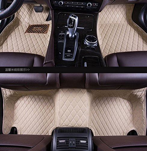 Car Floor Mats Compatible with PorscheMacan-Macan S-Macan GTS-Macan Turbo(Non Maacan EV) Luxury Leather Floor Liners Beige - color: Beige, size: MacanFloor Mat
