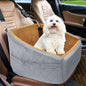 Dog Car Seat for Small Medium Dogs,Detachable Washable Dog Booster Seat Under 30lbs, Pet Car Seat Travel Bed with Storage Pockets and Dog Safety Belt(Grey/Brown)