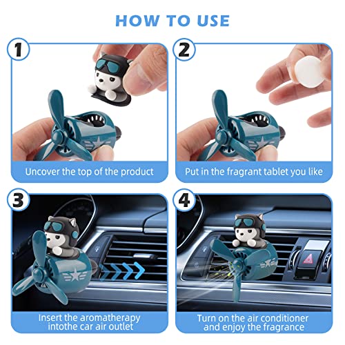 Car Air Fresheners Cartoon Pilot Automotive Air Outlet Propeller Cute Car Diffuser Creative Car Perfume Decoration for Car Vent Clips Car Vent Clip Air Freshener Accessories for Women Men