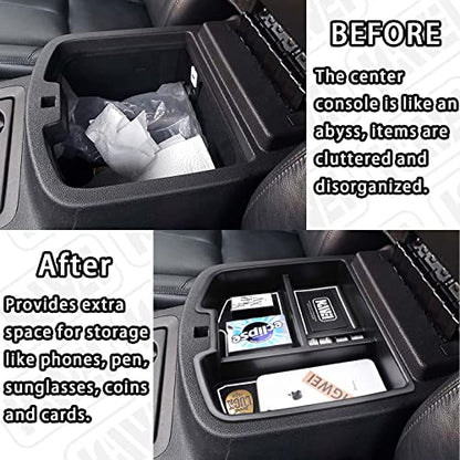 HGWEI Center Console Organizer Compatible with 2007-2014 Chevy Silverado GMC Sierra Avalanche Tahoe Suburban Yukon Yukon XL Accessories, Floor Mounted Center Console ONLY, White Trim - color: white