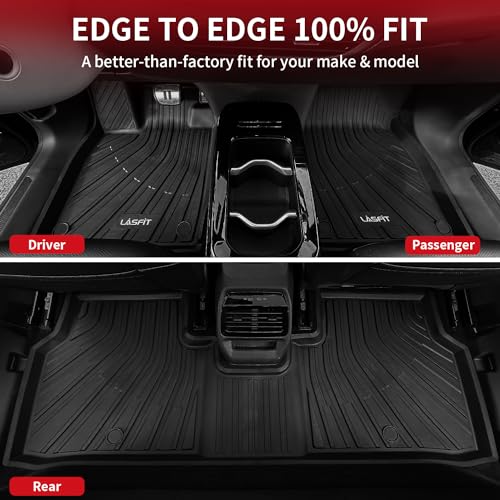 LASFIT Floor Mats & Cargo Mats for Volkswagen ID.4 2021-2026, All Weather TPE Custom Fit Floor Liners for VW ID.4 1st & 2nd Row Car Mats & Trunk Mats, Black - size: 2)2021-2026|For VW ID.4|Floor & Cargo