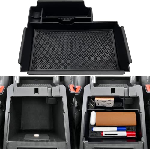 Compatible with Ford Explorer Accessories 2020 2021 2022 2023 2024 2025 2026 Center Console Tray Organizer, Armrest Secondary Storage Box - color: Grey