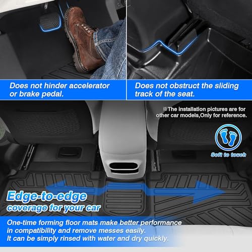 Cartist Floor Mats Fit for Rivian R1T 2022 2023 2024 2025 Accessories All Weather R1T Floor Mat Liner Carpet Protection TPE Heavy Duty (Not Fit for R1S) - size: 4)Rivian R1T【2022-2025】
