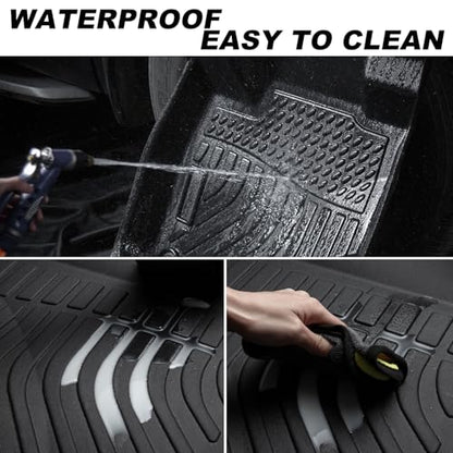 Floor Mats Compatible with 2010 2011 2012 2013 2014 2015 2016 2017 Equinox Terrain All-Weather TPE Rubber Floor Liners 2 Row Carpets Black