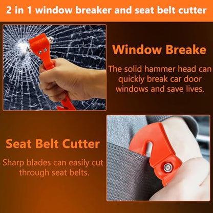 Car Window Breaker Hammer and Seat Belt Cutter 2-in-1, Emergency Escape Tool, Safety Glass Breaker, Automotive Safety Essentials and Accessories, 4 Packs - color: 4 Packs
