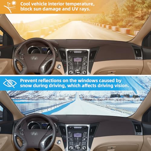 Dashboard Dash Cover Mat for Sonata 2011 2012 2013 2014 Polyester Custom Fit Sonata Accessories Dash Cover Black Trim (Sonata 2011-2014, Black)