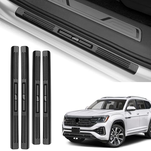 Door Sill Protector Compatible with Volkswagen VW Atlas 2018-2025 2026 SE/SEL Accessories ABS Material Door Entry Guard Plate Decoration Front and Rear Door Pedal Kick Protection - color: for Volkswagen Atlas 2018-2026
