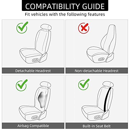 BEITK 2 Pack Leather Front Car Seat Covers, Universal Sideless Car Seat Protectors with Storage Pocket and Seat Belt Pads, Waterproof Automotive Seat Cover for Cars Trucks SUV(Purple) - color: front pair purple