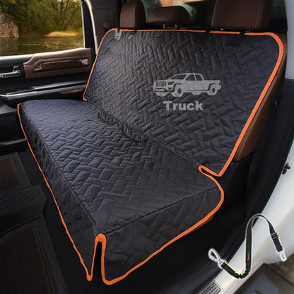 Heavy Duty Back Seat Cover for Truck , 100% Waterproof & Odor-Free Dog Seat Protector for F150 F250 Chevy Silverado Ram Sierra, Scratch-proof Eco-Friendly Back Seat Cover for Dogs, Kids, Tools & Gear - size: Regular for Truck