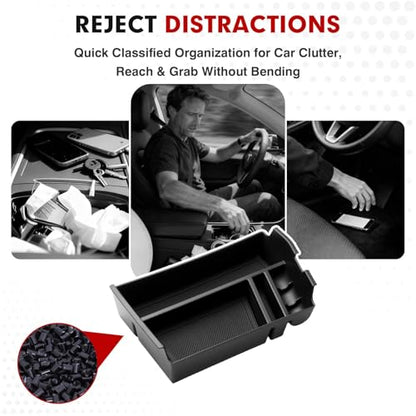 Autorder Center Console Organizer for 2024 2025 2026 Hyundai Sonata Accessories Car Armrest Storage Box Middle Console Tray Container with Non-Slip Silicone Mats - size: 2024-2026 Hyundai Sonata