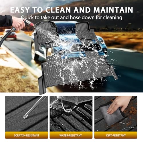 Floor Mats Truck Bed Mat for 2017-2024 2025 2026 Ford F250/F350/F450 Super Duty Crew Cab Accessories All Weather TPE Custom Fit Truck Floor Bed Liners - size: 3)Ford F250/F350/F450｜17-26｜Truck Combo Set