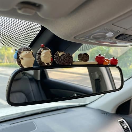 7 Pcs Cute Hedgehog Car Dashboard Decor with Stickers, Computer Monitor Decor Aesthetic Car Accessories for Women