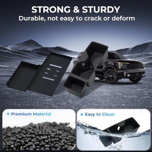 Cup Holder Insert & Wireless Charging Protective Mat for KIA Sorento 2026 2025 2024 2023 2022 2021, Interior Accessories Cup Holder & Wireless Charger Cover Pad for 2021-2026 Sorento, Black - style: Fits for 2021-2026 Sorento