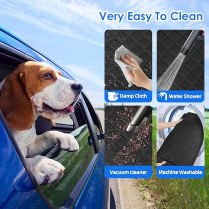 Back Seat Extender for Dogs with Hard Bottom/Large Space, Waterproof Dog Car Seat Cover Holds 400lbs, Sturdy Nonslip Pet Backseat Hammock for Cars/SUV