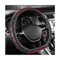 Car Steering Wheel Cover, 15 Inch Leather D-Shaped Comfy Grip Steering Wheel Protector, Anti-Slip Steering Wheel Cover with 3D Honeycomb for Most Vehicles, Car Accessories (Red) - color: D-Shape, Red