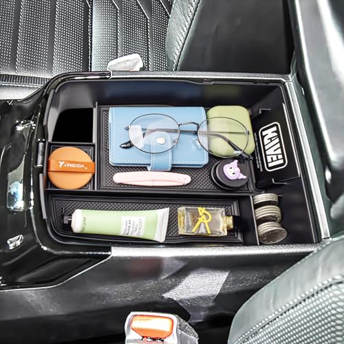 Center Console Organizer Compatible with Kia Telluride 2020 2021 2022 2023 2024 2025 2026 Interior Accessories Insert Tray Coin Holder Armrest Secondary Storage Box, Black - color: black