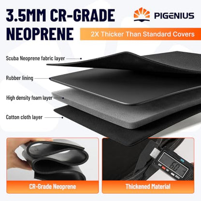 Pigenius Neoprene Seat Covers for Ford F-150 Lightning (2022-2026), F-150/Tremor (2015-2026), F-250/F-350 Super Duty (2017-2026) Crew Cab Bench Seat - Waterproof UV Resistant Full Set Front Rear
