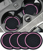 4PCS Car Coasters, Car Accessories Interior, 2.75 Inch Non-Slip Cup Holder Coasters for Most Vehicles (Black&Pink) - color: Black&pink