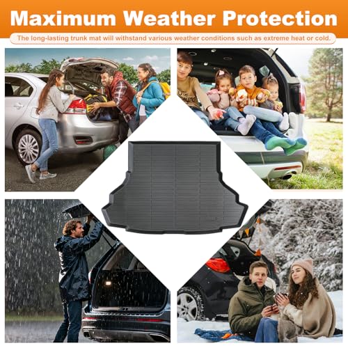 Trunk Liner for 2015-2024 Ford Mustang 5 Seat 3D Custom Fit All-Weather TPE Material Waterproof Car Cargo Liner Mat, Black - color: 2015-2024 Ford Mustang
