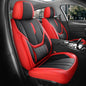 Car Seat Covers Full Set - Universal Seat Covers for Cars SUV Truck – Faux Leather Automotive Seat Covers, Breathable & Waterproof Front and Rear Seat Protectors, Fit for Most Cars-Redblack - color: Red