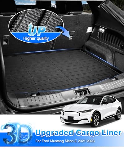 Cartist Cargo Liner Fits for Ford Mustang Mach-E 2021-2024 2025 2026 Accessories All Weather Trunk Mat for Mustang Carpet Protection TPE Heavy Duty - size: 3)Ford Mustang Mach-E 2021-2025