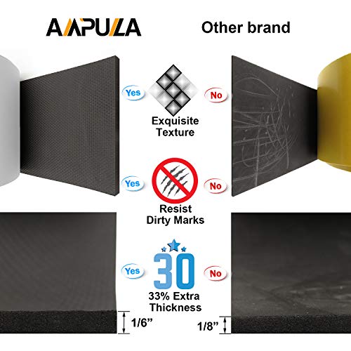 AMPULLA GWP01S Thick Waterproof Garage Wall Protector, Designed in Germany - 2 Pieces in One Roll (1/6" Thickness) - size: 1/6" Thickness Black