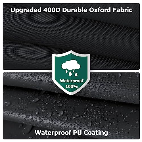 Hammock Cover,400D Upgraded Waterproof Hammock Cover for 11-12 Ft Hammock with Including Adjustable Buckle Strap,150" L x 59" W x 31" H-Black