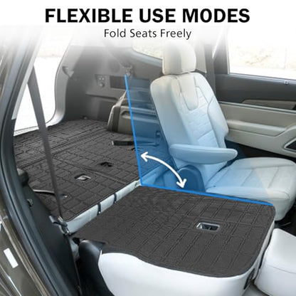 Trunk Mat & Backrest Mat & 2nd Row Seat Back Cover for Kia Telluride 2020-2026, All Weather TPE Cargo Liner Rear Cargo Protector for Telluride Accessories, Not Fit 2027 Redesigned Model - size: for Kia Telluride 2020-2026