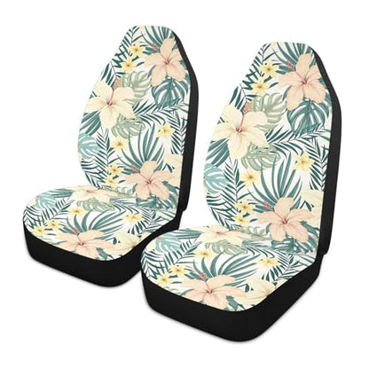Tropical Hibiscus Flowers Car Seat Cover - 2 PCS Auto Front Seat Covers Breathable Bucket Seats Protector for Car SUV Truck - Universal Fit