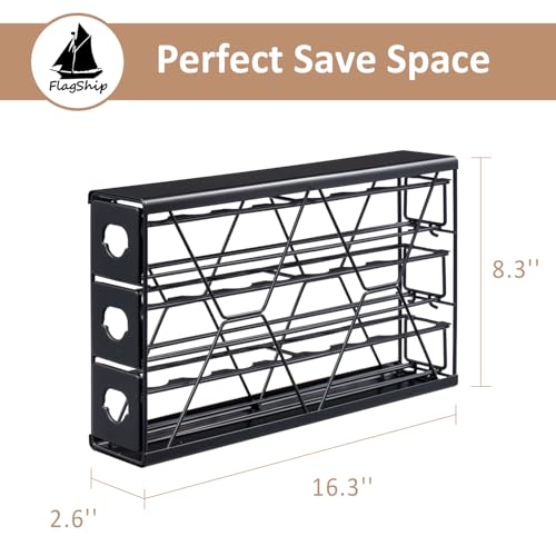 FlagShip K Cup Holder Drawer 3 Tier Coffee Pod Holder for K Pod Save Space Countertop Kitchen (24 Pods Capacity)