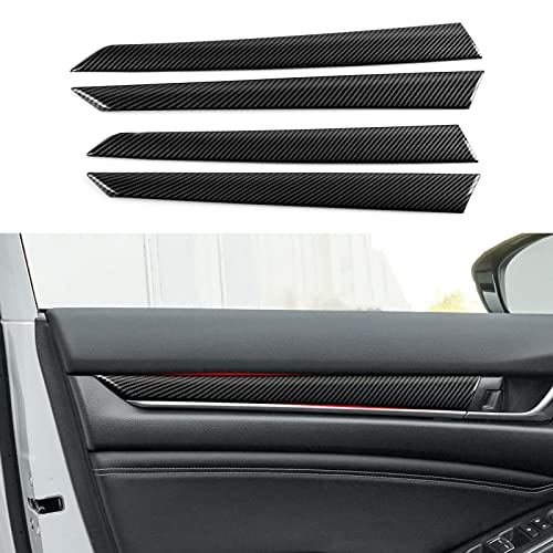 Car Inner Door Panel Strips Decals for 2018 2019 2020 2021 2022 Honda Accord 10th Gen Accessories ABS Carbon Fiber Interior Stickers - color: Door Decor Strips