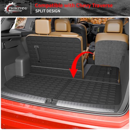 Floor Mats Compatible with 2018-2023 (Fit 2024 Traverse Limited) Chevrolet Traverse Cargo Liner Mat Back Seat Cover 7 Seat 2023 Chevy Traverse Accessories (Trunk Mat+Backrest Mats+Floor Mats) - style: For Chevrolet Traverse 7-Seater | 2018-2023