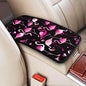 Bright Pink Flamingo Car Armrest Cover Pad Universal Cute Fashion Auto Center Console Armrest Cover Pads Breathable Comfort Black Car Armrest Seat Protector for Women Girls - color: Bright Pink Flamingo White Pink Heart