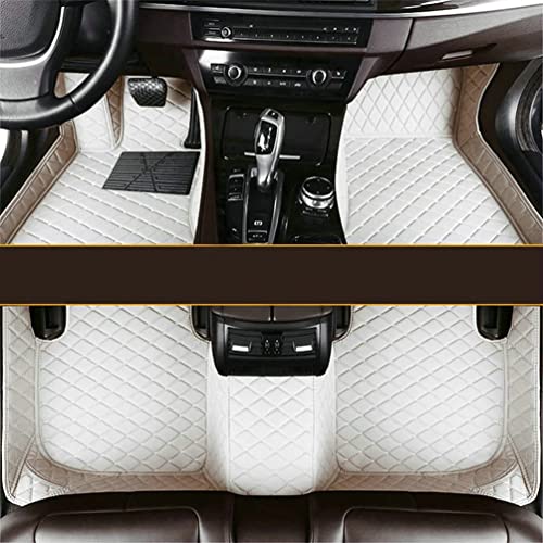 Custom Fit Car Floor Mats - Full Coverage Automotive Leather Floor Liners for Most Vehicles by MingyunSM (White) - color: white