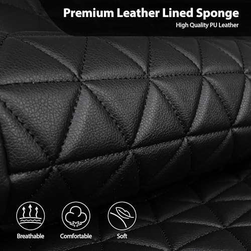 CAR PASS Bling Diamond Leather Car Seat Covers 2 Front Seats Interior Sets, Waterproof Shining Glitter Sparkly Crystal Universal Armrest Fit Automotive Truck SUV Cute Women Girl, Black PU Rhinestone - color: Black Diamond, size: Two Front Seats